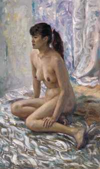 刘秉江 2005年作 银灰色调的女裸